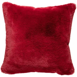 Outlet Putetrekk Faux fur 48x48cm rød Putetrekk|Juletekstil