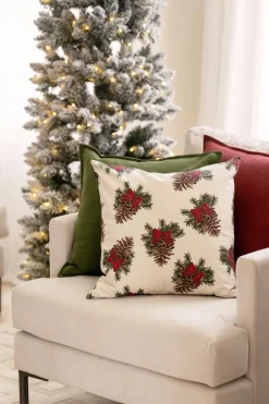 Hot Putetrekk Herringbone 48x48cm grønn Putetrekk|Juletekstil