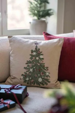 Outlet Putetrekk Nostalgisk tre 48x48 cm Putetrekk|Juletekstil