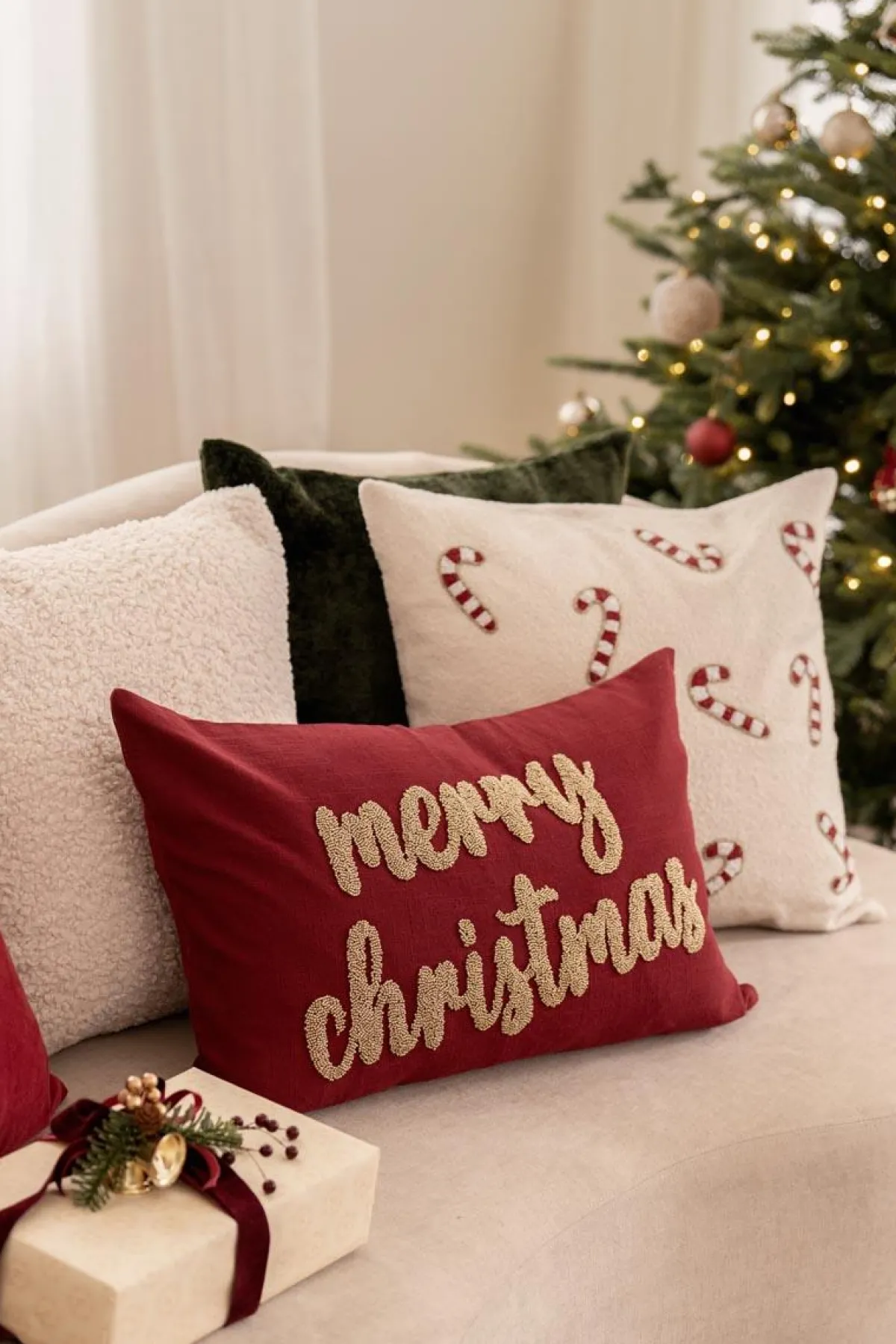 Online Putetrekk perler Candycane 48x48cm Putetrekk|Juleputer