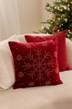 Outlet Putetrekk perler snøkrystall 48x48cm Putetrekk|Juletekstil