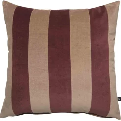 Hot Putetrekk velur striper 48x48 cm, burgunder Putetrekk