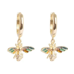 Hot Øreringer, bie, multi, Gull Ørepynt