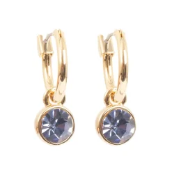 Discount Øreringer med 6 mm violet sten, Gull Ørepynt