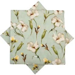 Discount Serviett blomsterbris lys grønn Servietter