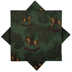 Online Serviett Gyngehest grønn Servietter|Juleservietter