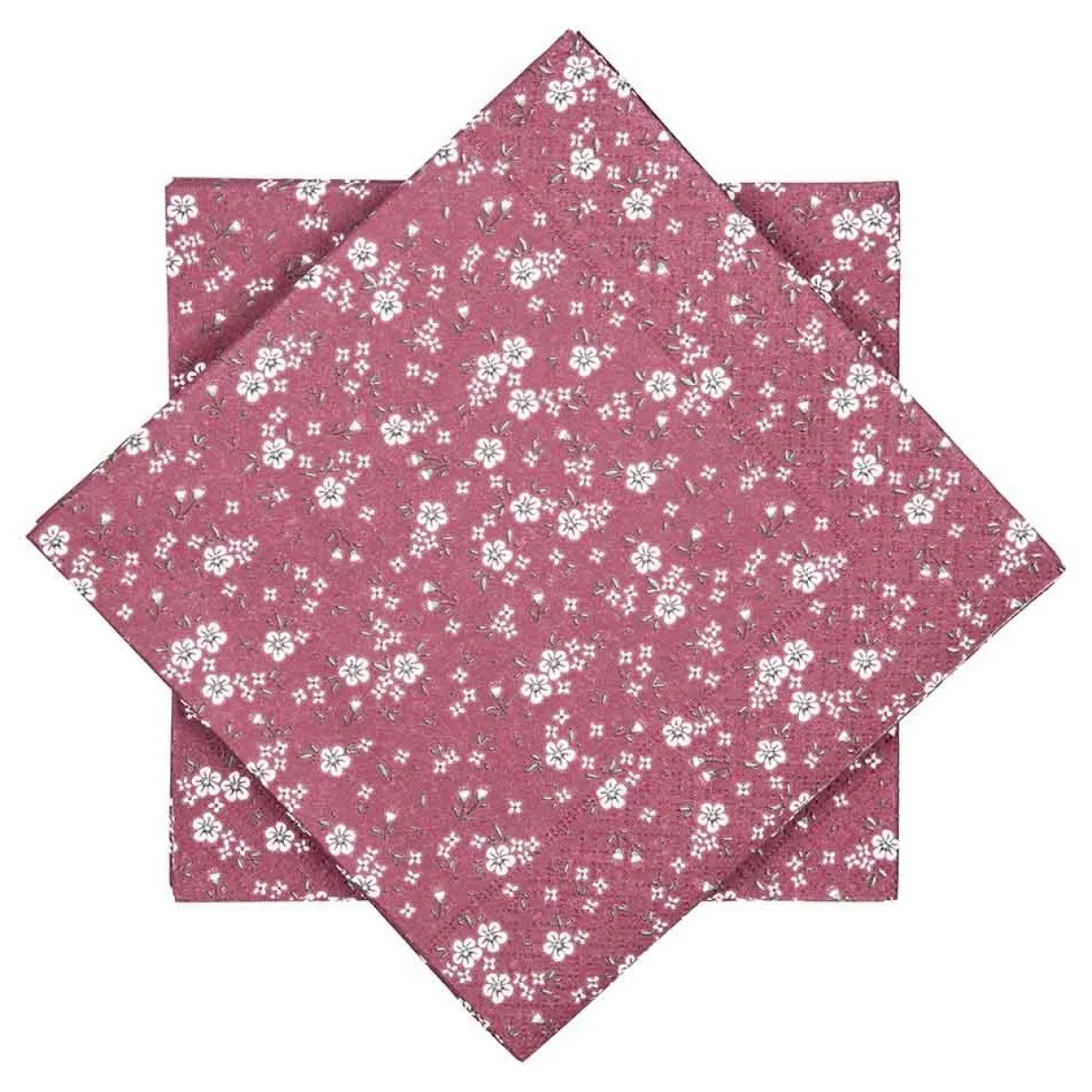 Serviett småblomster burgunder Servietter