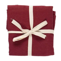 New Serviett Vindel Lin 42x42cm 4pk rød Annen Tekstil|Servietter