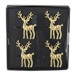 Serviettringer 4 pk hjort gull Servering|Juleservering