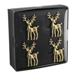 Serviettringer 4 pk hjort gull Servering|Juleservering