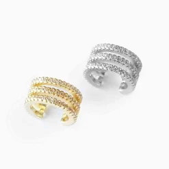 Clearance Sett med 2 ear cuffs, sølv og gull Ørepynt