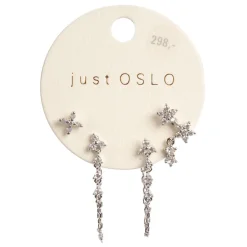 Hot Sett med 4 øredobber, lace, Sølv Ørepynt