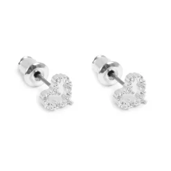 Clearance Små ørerobber, cz hjerte, Sølv Ørepynt