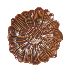 Best Tallerken Bloom flower 20cm Cognac Servering|Servise