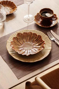Best Tallerken Bloom flower 20cm Cognac Servering|Servise