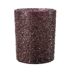 New Telysholder Glitter burgunder 12,5 cm Lykter|Julelys Og Lysestaker