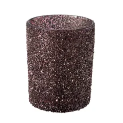 New Telysholder Glitter burgunder 12,5 cm Lykter|Julelys Og Lysestaker