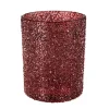 Telysholder Glitter 12,5cm rød Lykter|Julelys Og Lysestaker