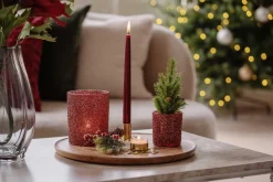 Telysholder Glitter 12,5cm rød Lykter|Julelys Og Lysestaker