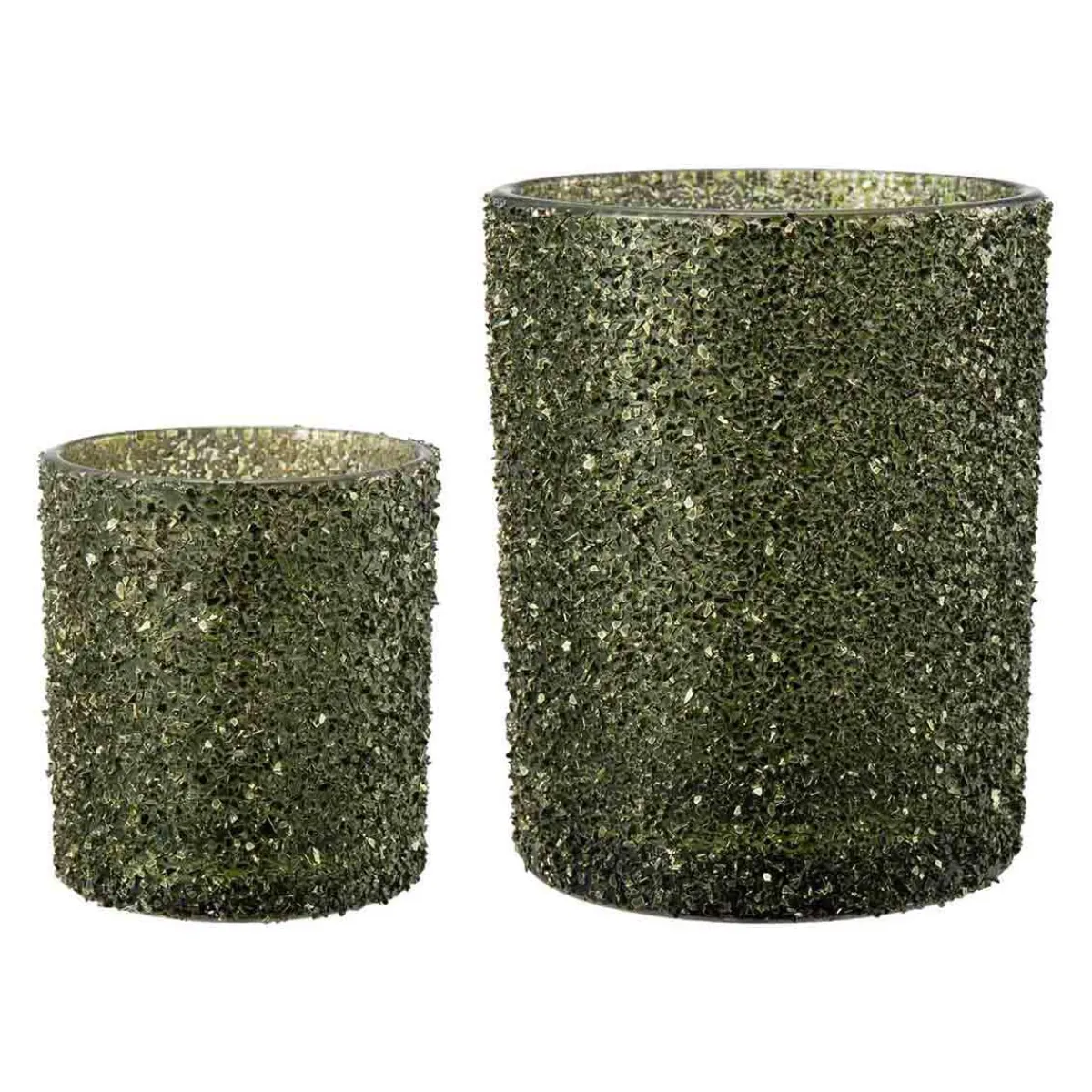 Sale Telysholder Glitter Grønn 12,5cm Lykter|Julelys Og Lysestaker
