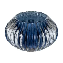 Online Telysholder rille mørk blå Lysestaker