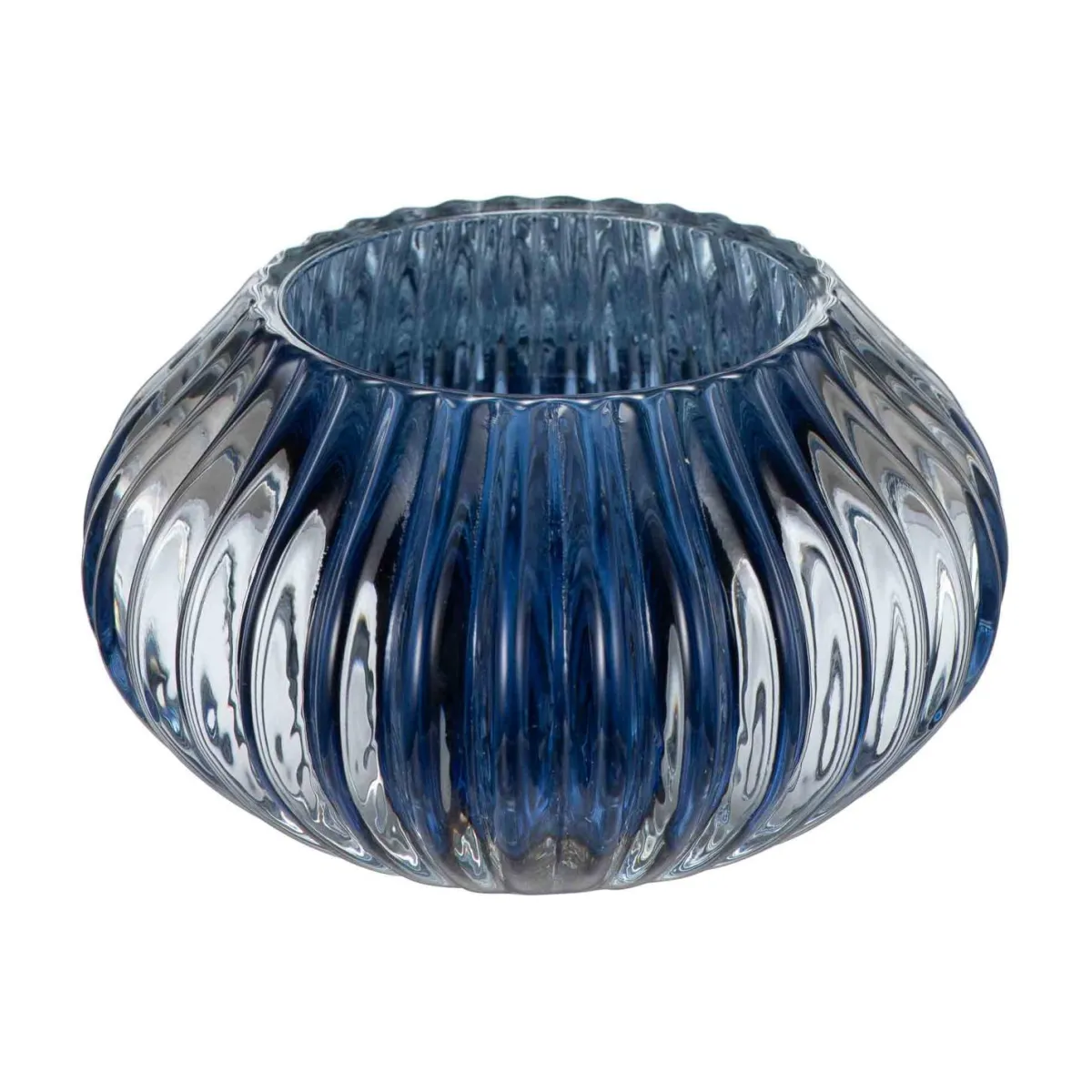 Online Telysholder rille mørk blå Lysestaker