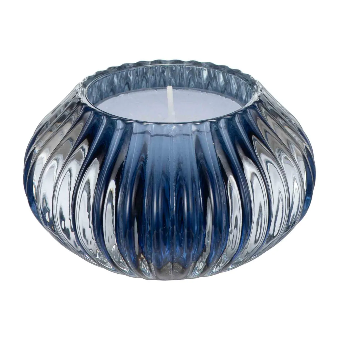 Online Telysholder rille mørk blå Lysestaker