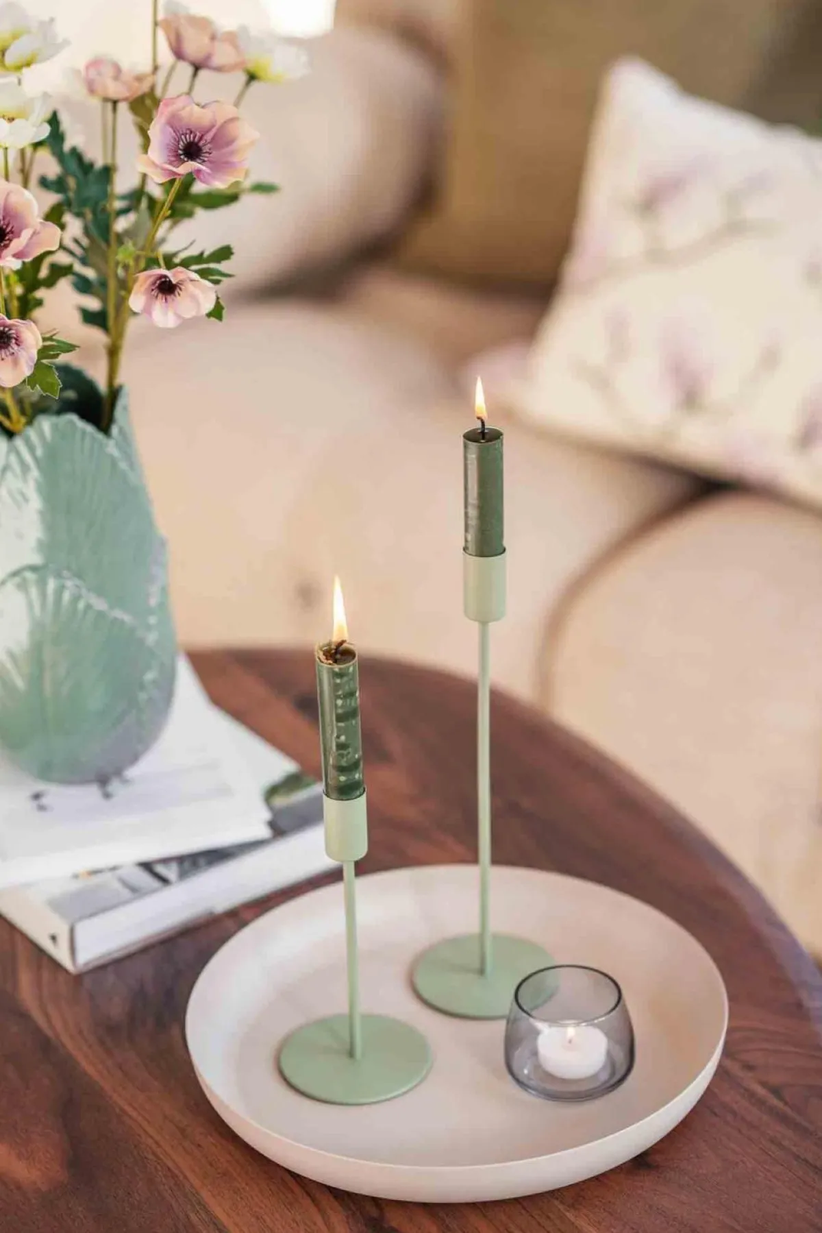 Best Telysholder Siri 7,5cm grå Lykter|Lysestaker