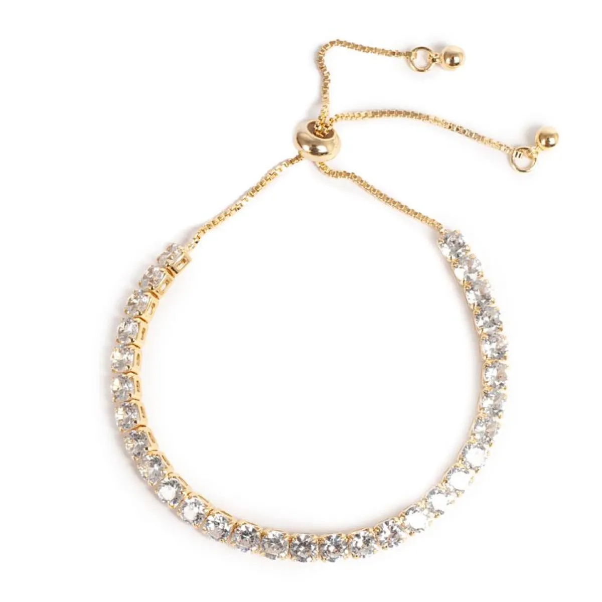 Tennisarmbånd, justerbart, Gull Armbånd